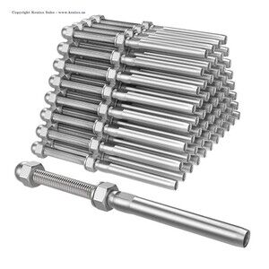 Timetalks 100 Pack 3.87" Long T316 Stainless Steel Swage Stud UNC Thread 1/8"